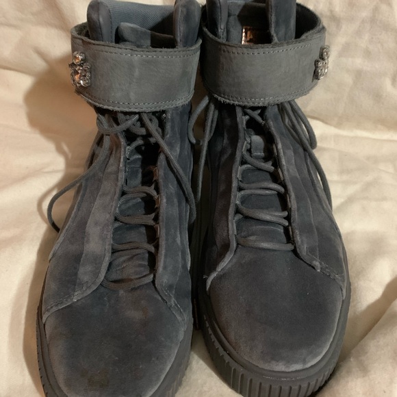 Puma gray velvet high tops size 9 - Picture 5 of 8